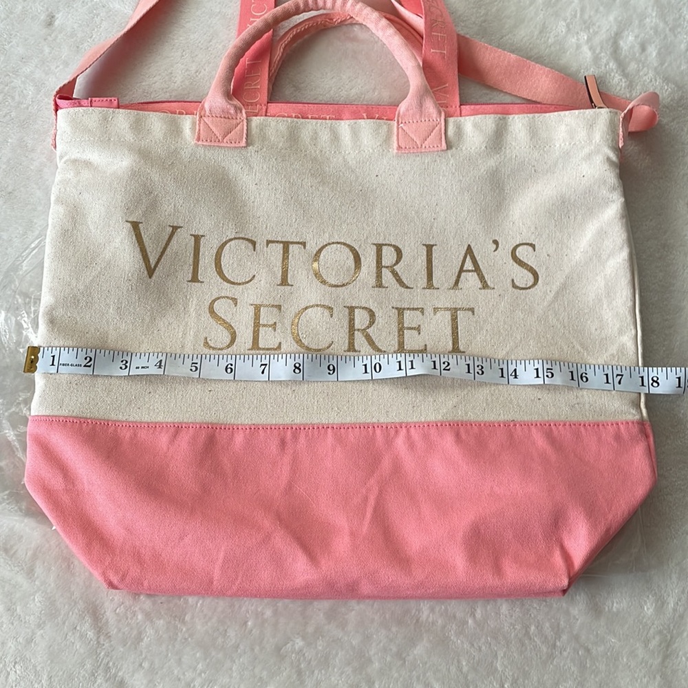 Victoria’s Secret Tote Bag Pink/Cream  Color 2 in 1 Insulated Cooler - Picture 13 of 16